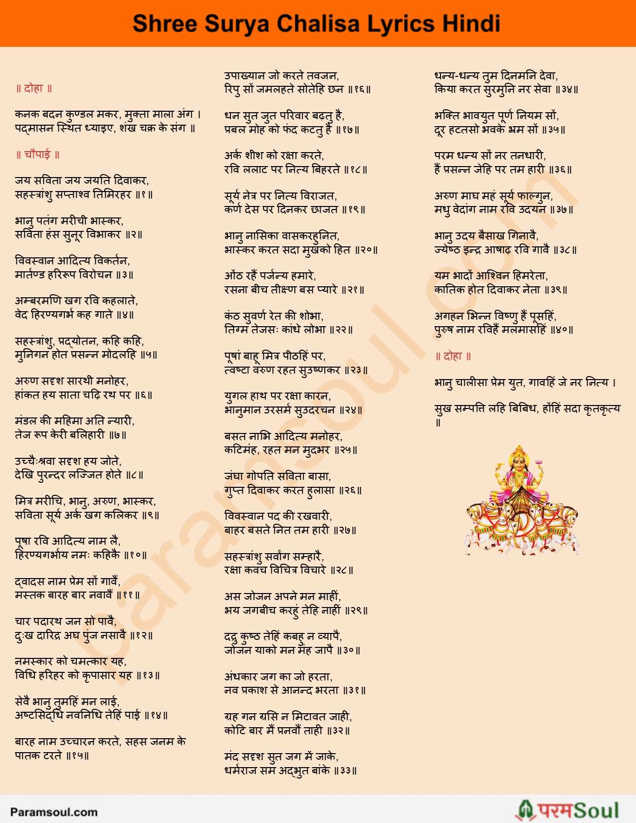 Surya Chalisa Lyrics in Hindi